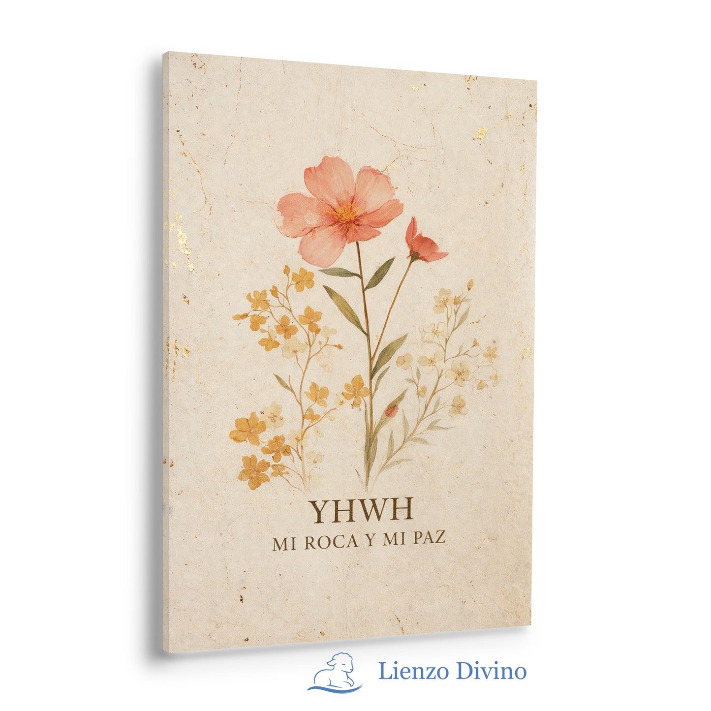 YHWH Mi Roca y Mi Paz - Cuadro Cristiano Floral