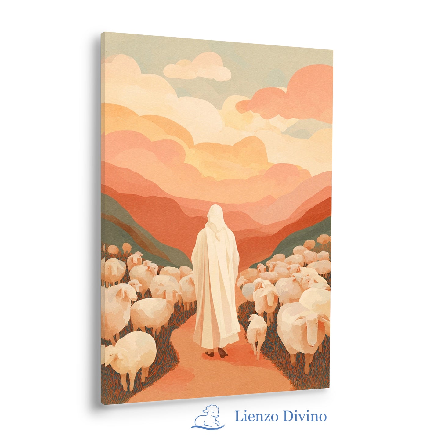 Siguiendo al Buen Pastor - Cuadro Cristiano Inspirado en Salmo 23