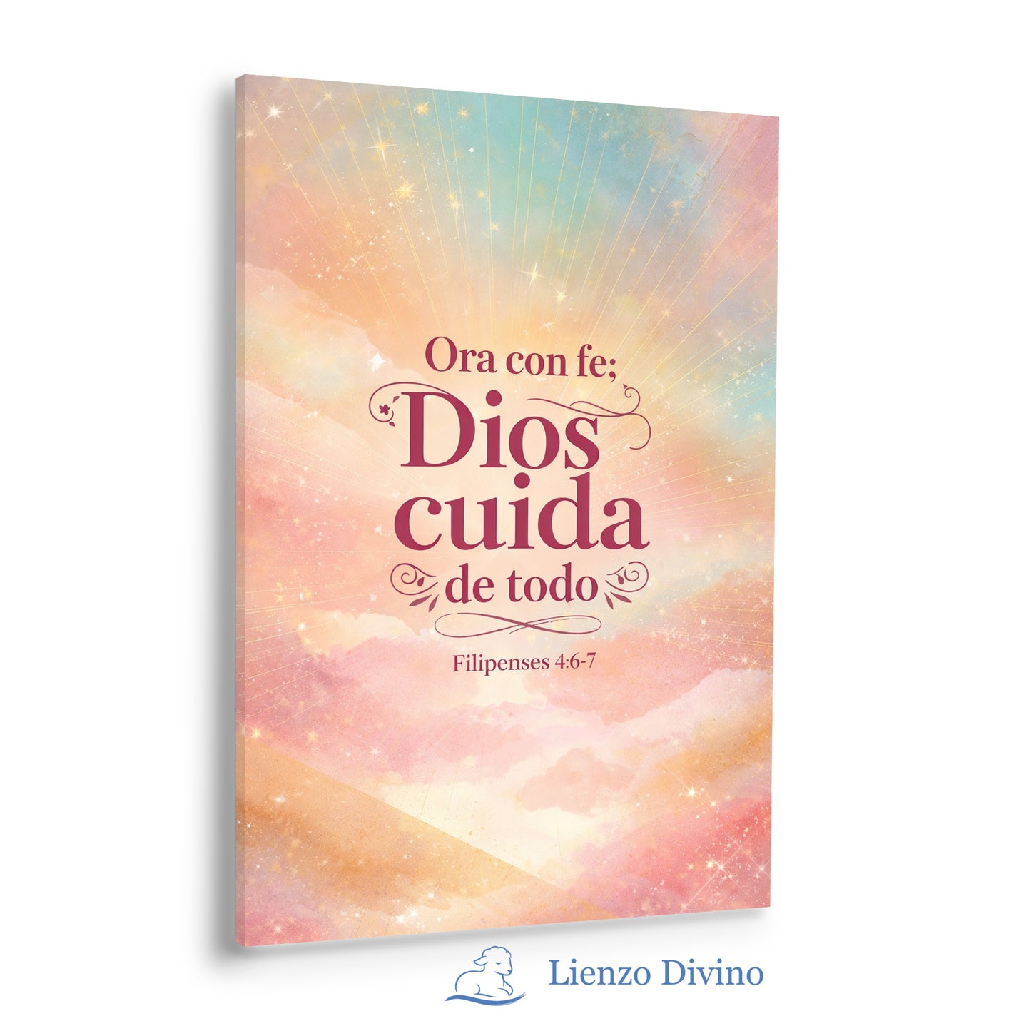 Ora con Fe: Dios Cuida de Todo | Cuadro Cristiano - C3