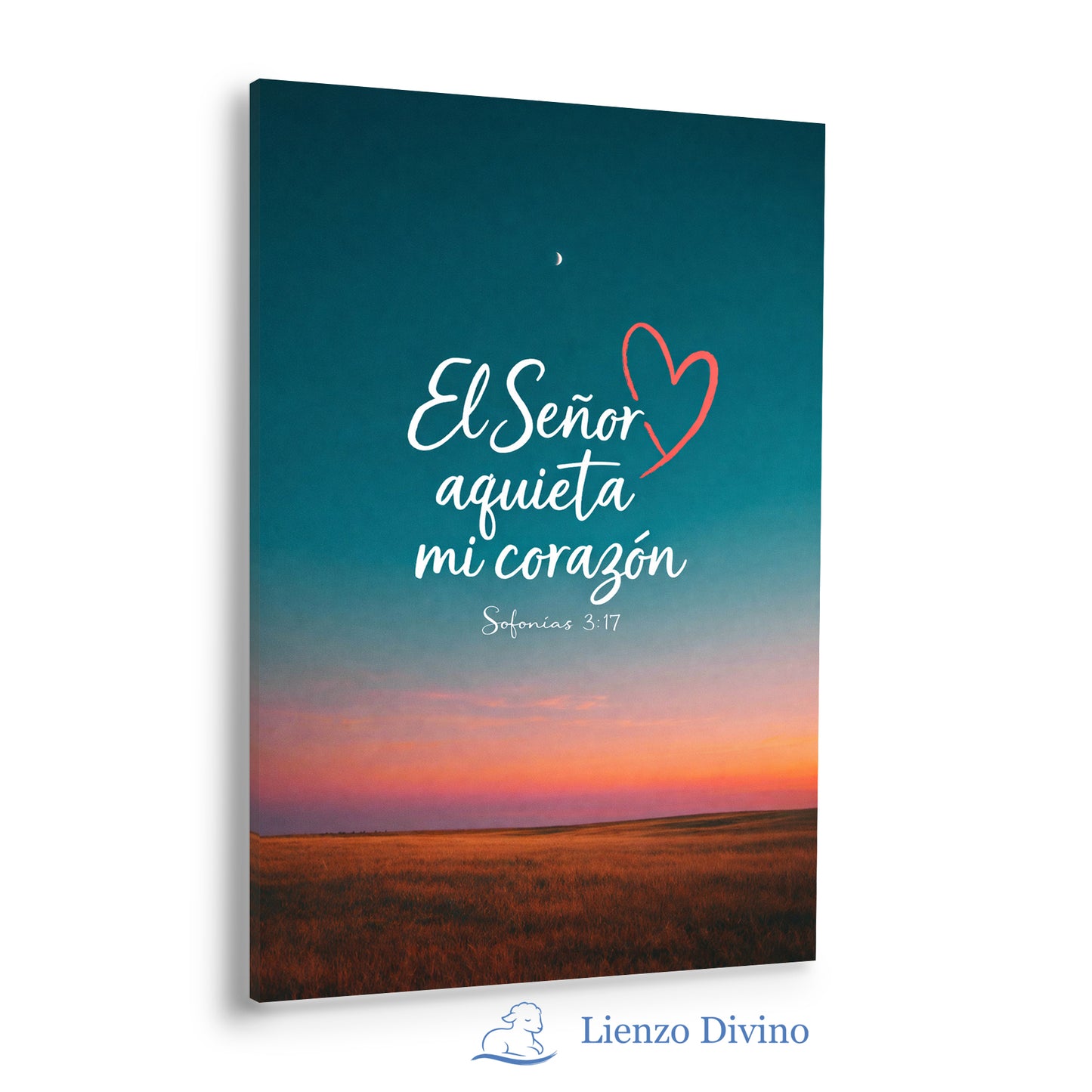 El Señor aquieta mi corazón - Cuadro cristiano inspirado en Sofonías 3:17 - C3