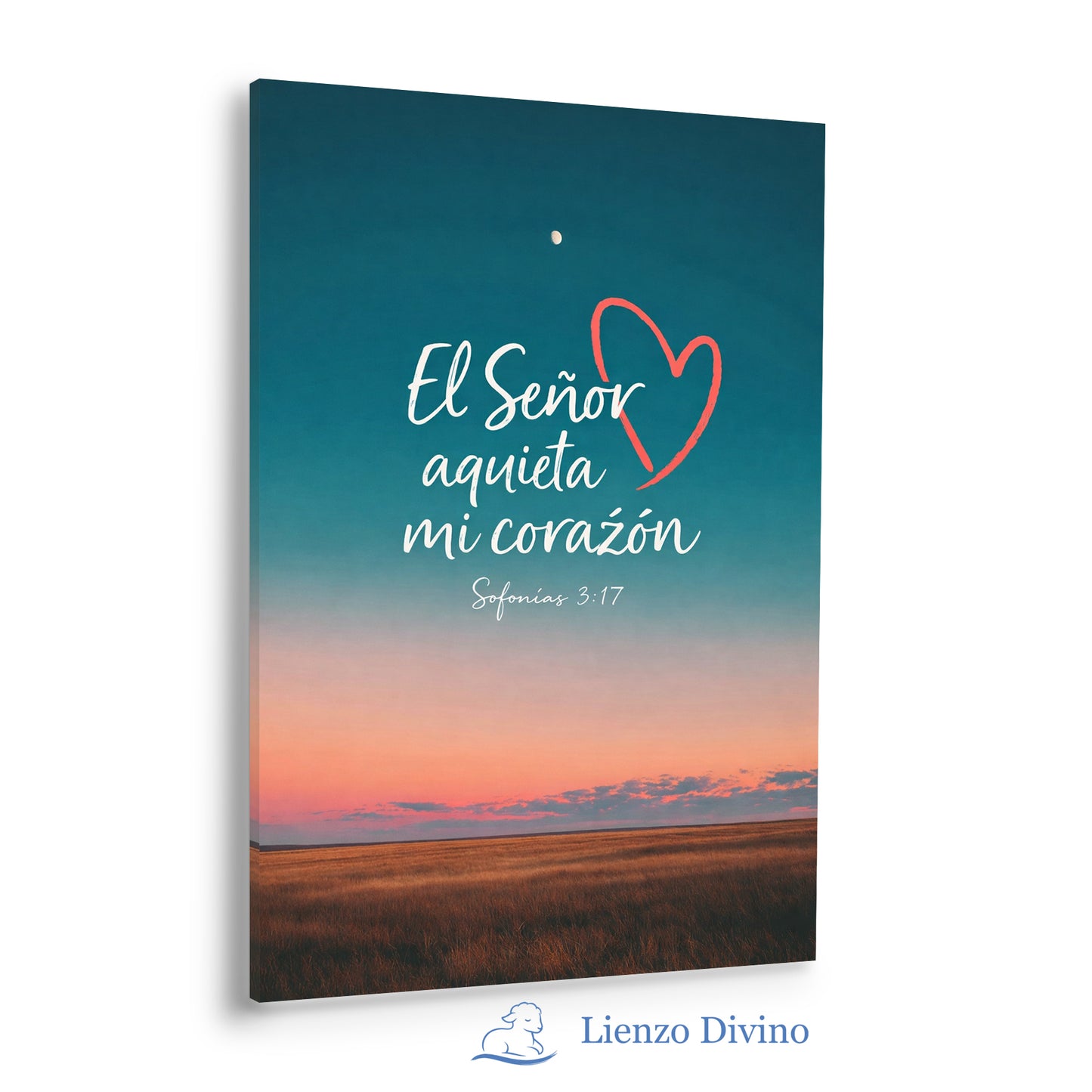 El Señor aquieta mi corazón - Cuadro cristiano inspirado en Sofonías 3:17 - C4
