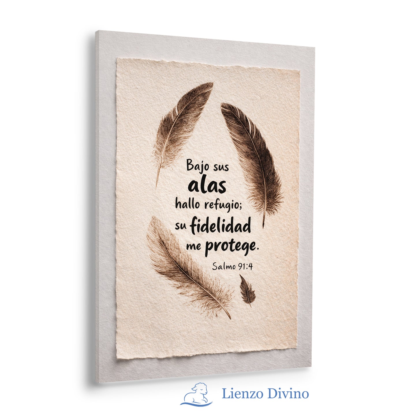 Salmo 91:4 Bajo Sus Alas - Cuadro Cristiano Decorativo