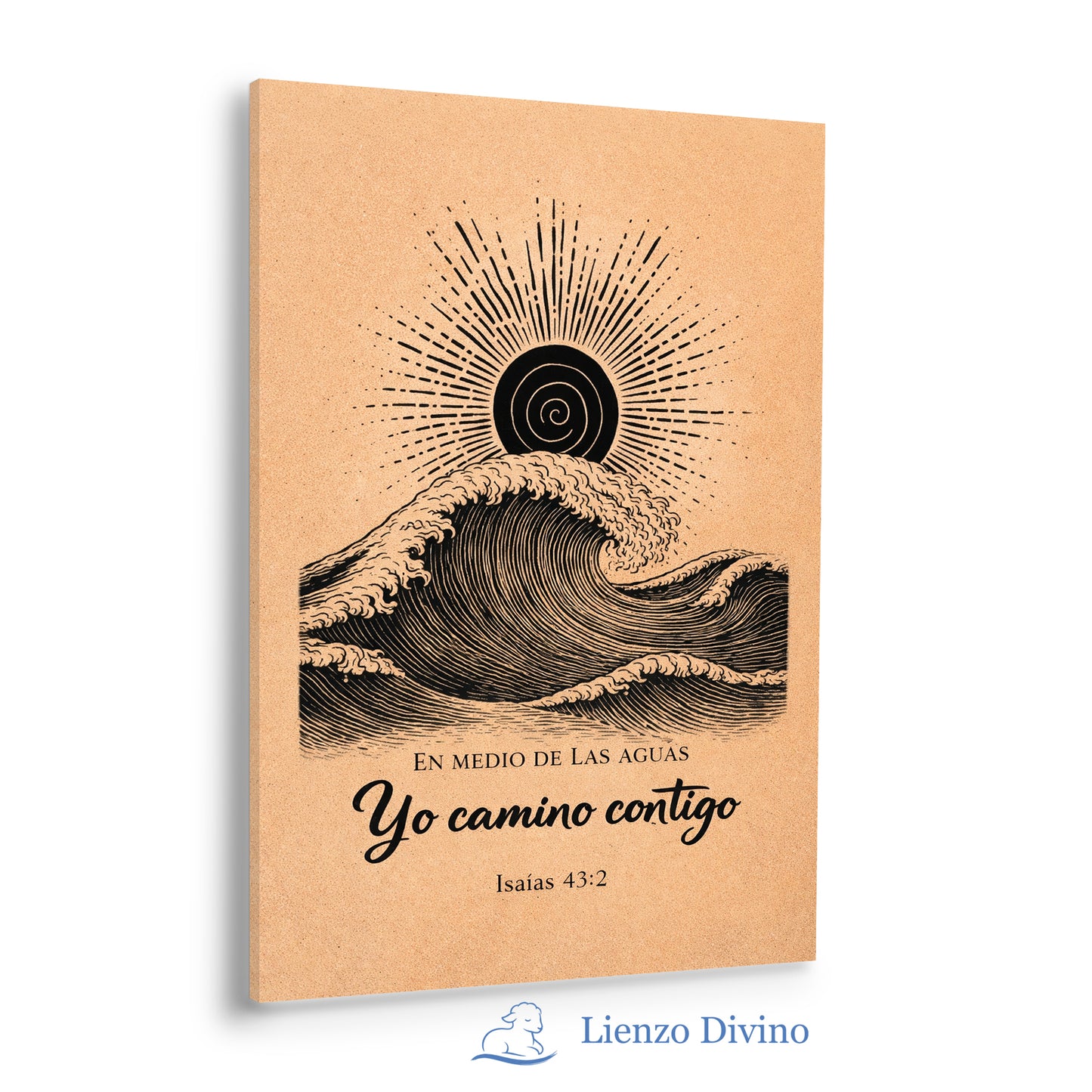 Cuadro cristiano Isaías 43:2 - Yo camino contigo entre las aguas - C4