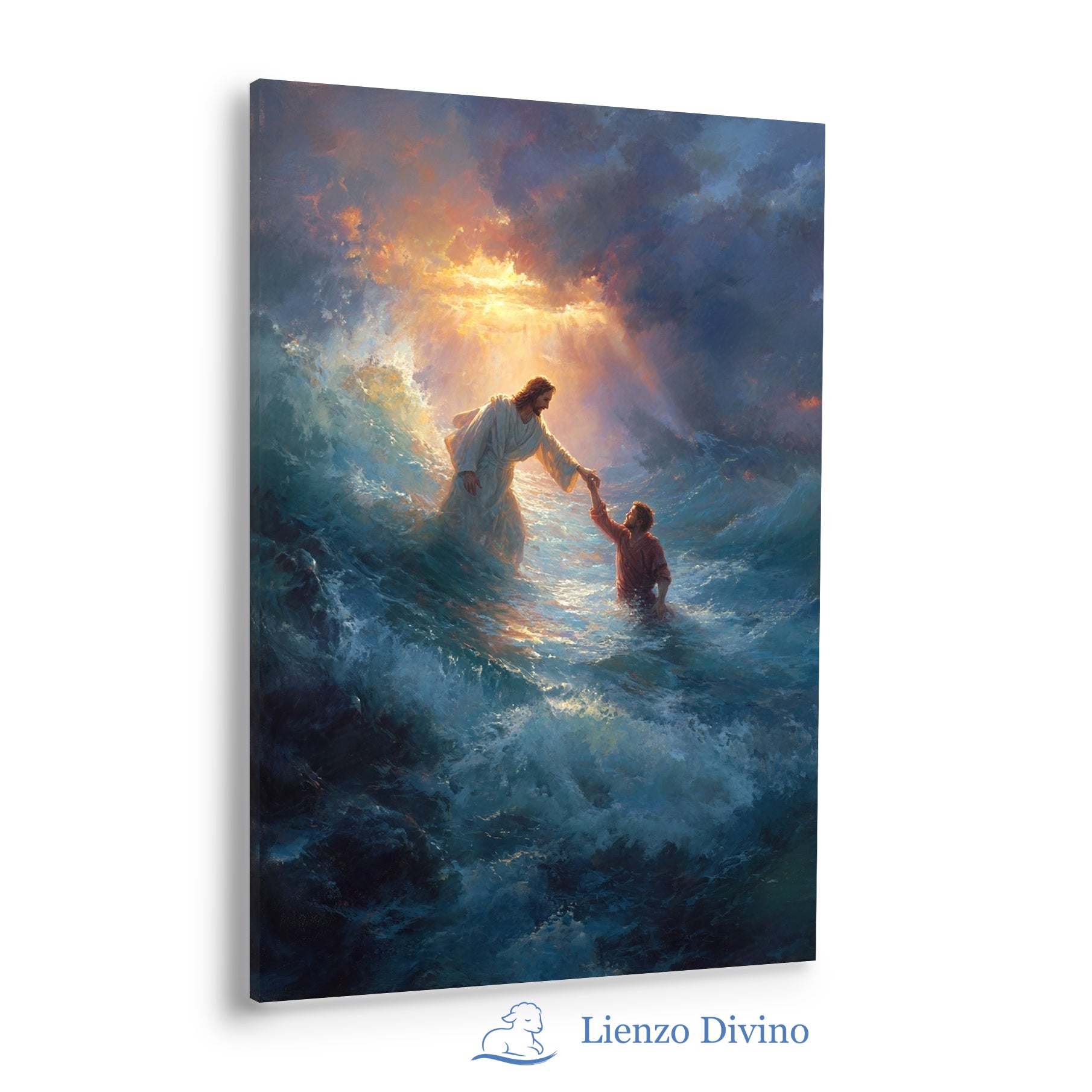 Jesús Nos Rescata en la Tormenta - Cuadro Cristiano