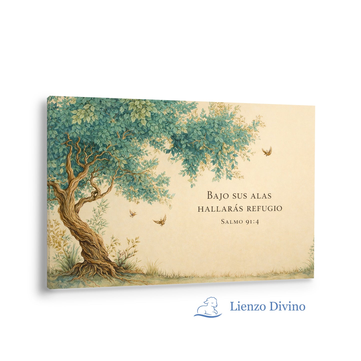 Árbol de Refugio — Salmo 91 en Acuarela