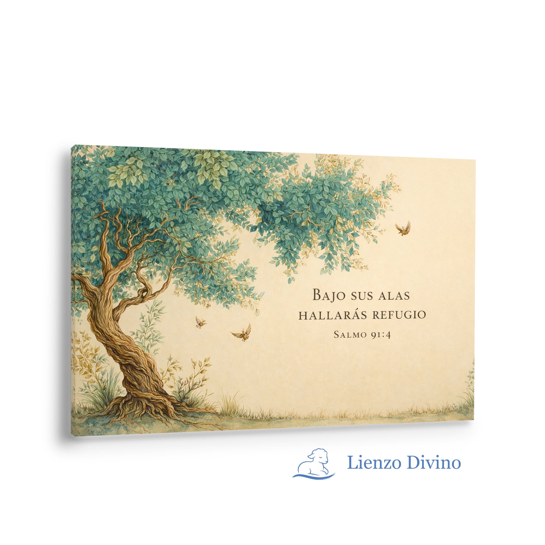 Árbol de Refugio — Salmo 91 en Acuarela