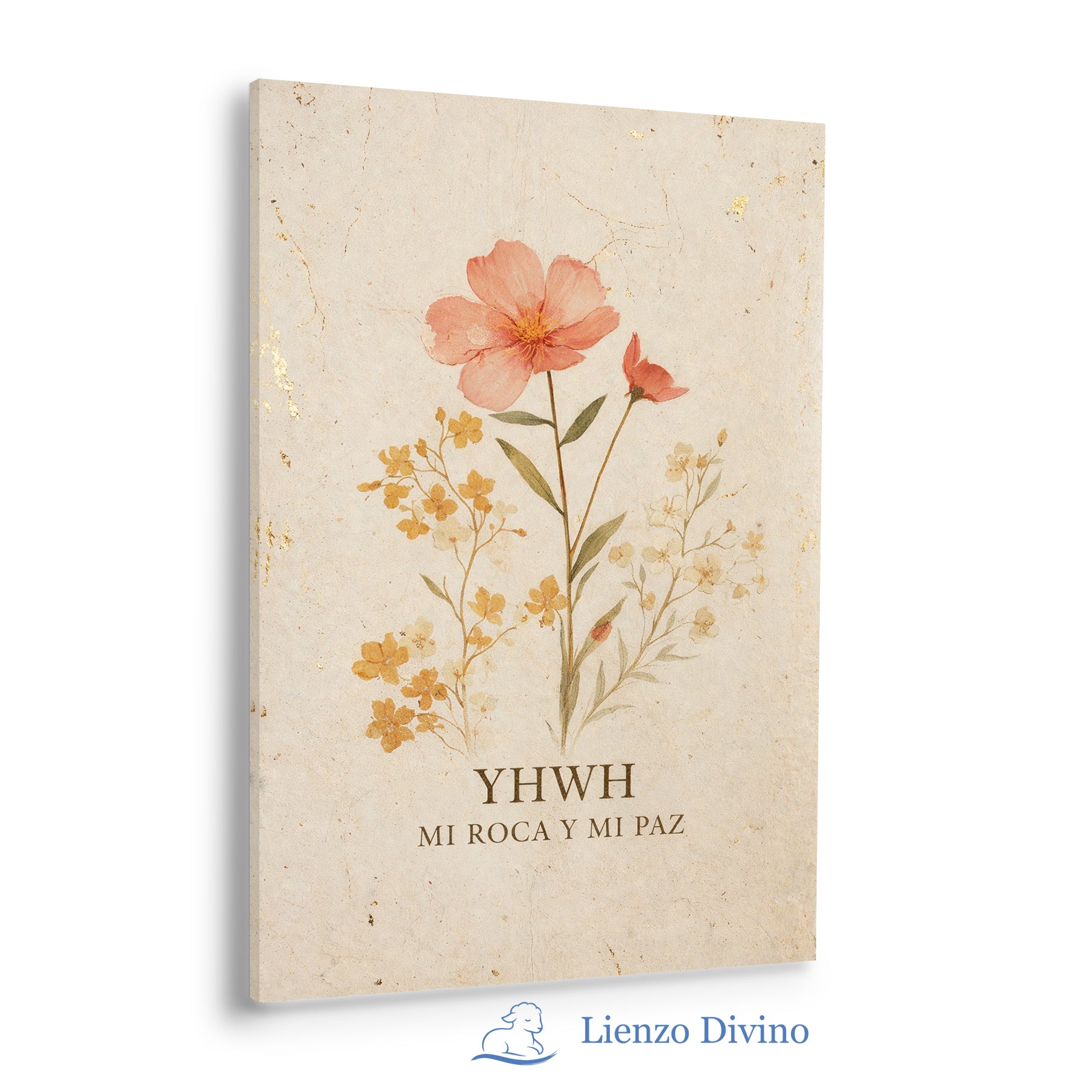YHWH Mi Roca y Mi Paz - Cuadro Cristiano Floral