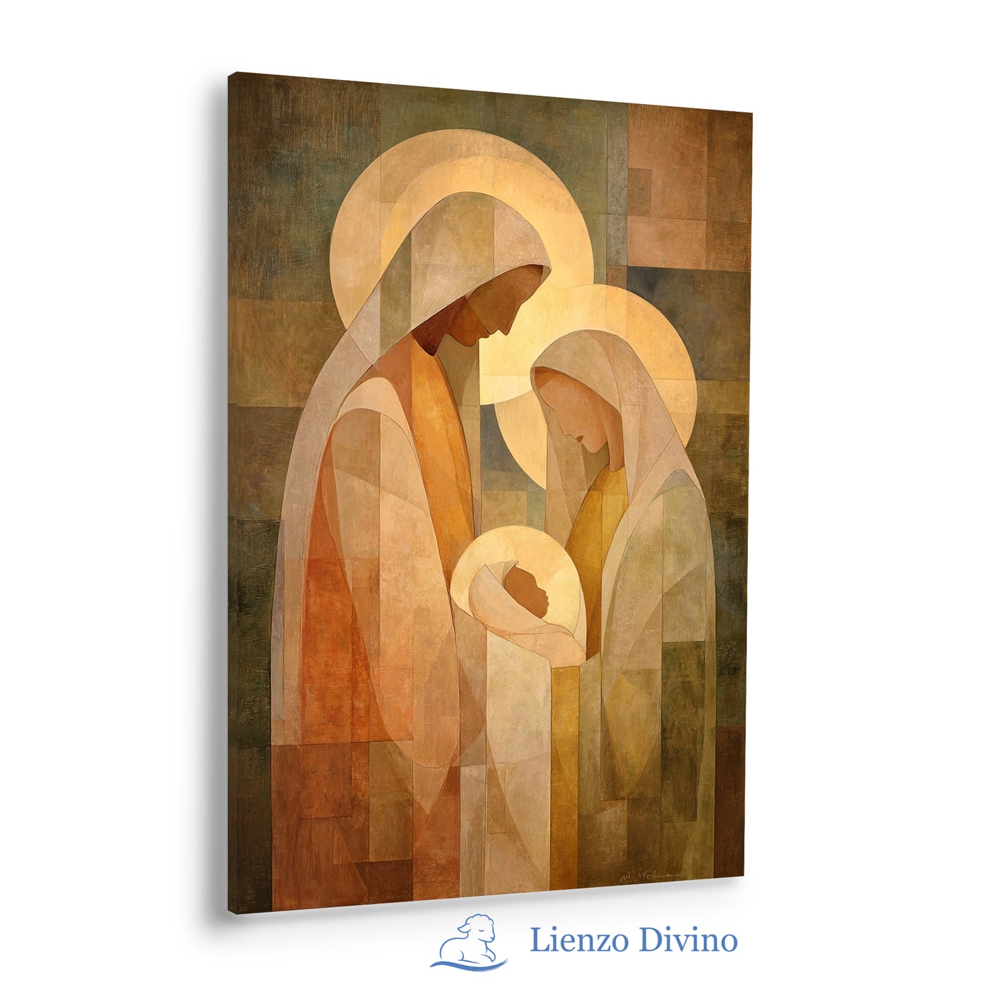 Sagrada Familia en Luz Cálida - Cuadro Cristiano Decorativo
