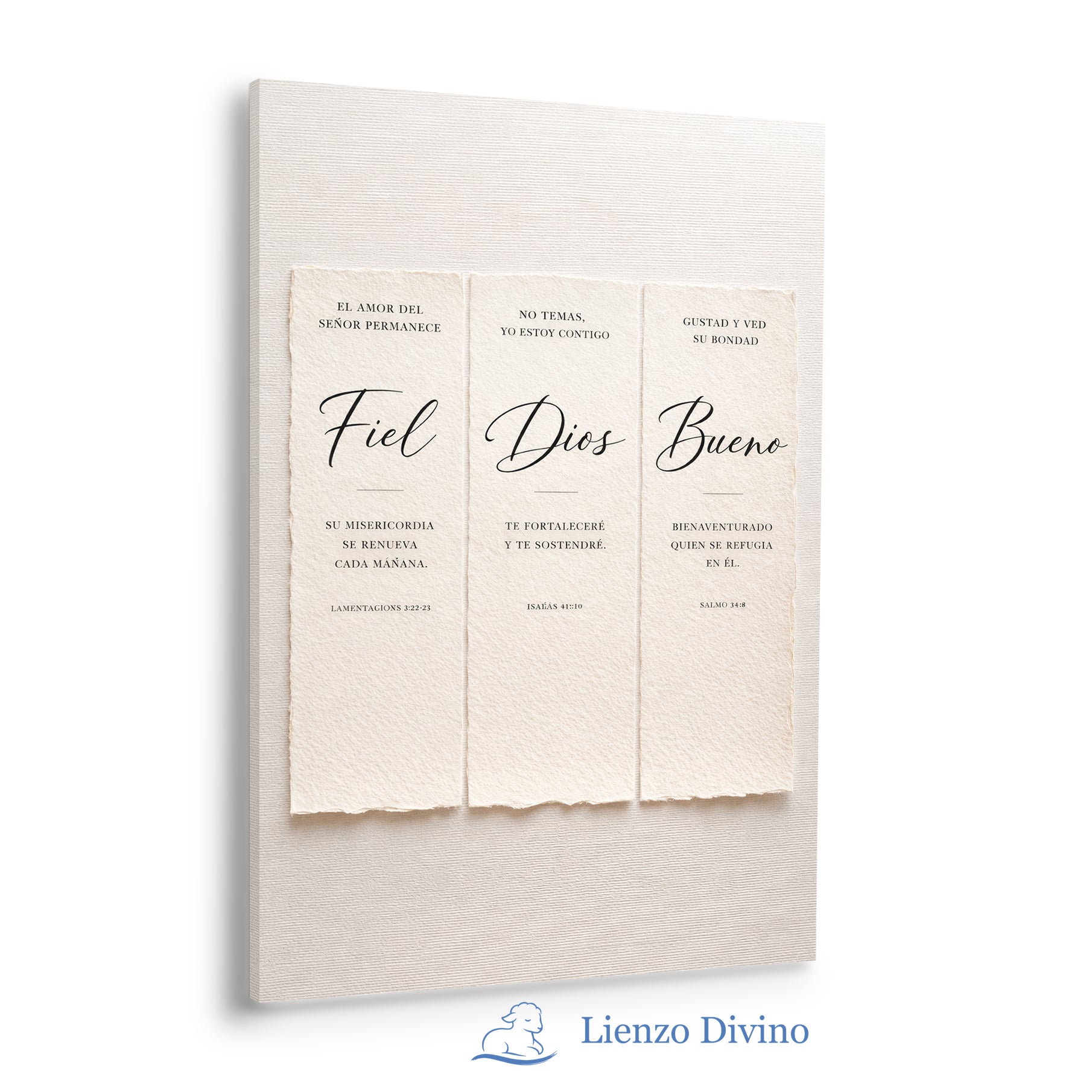 Tríptico Cristiano Minimalista “Fiel, Dios, Bueno” - P1