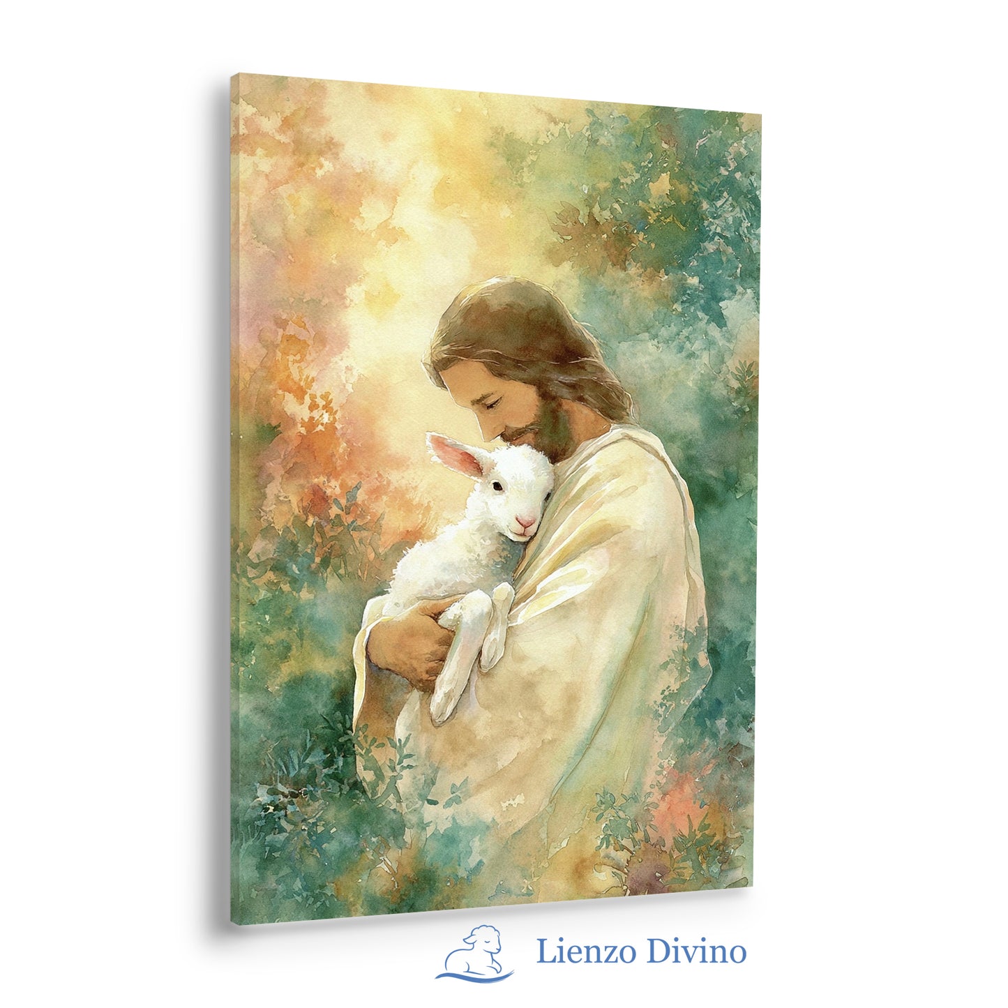 Jesús el Buen Pastor con Cordero | Cuadro Cristiano Decorativo - C1