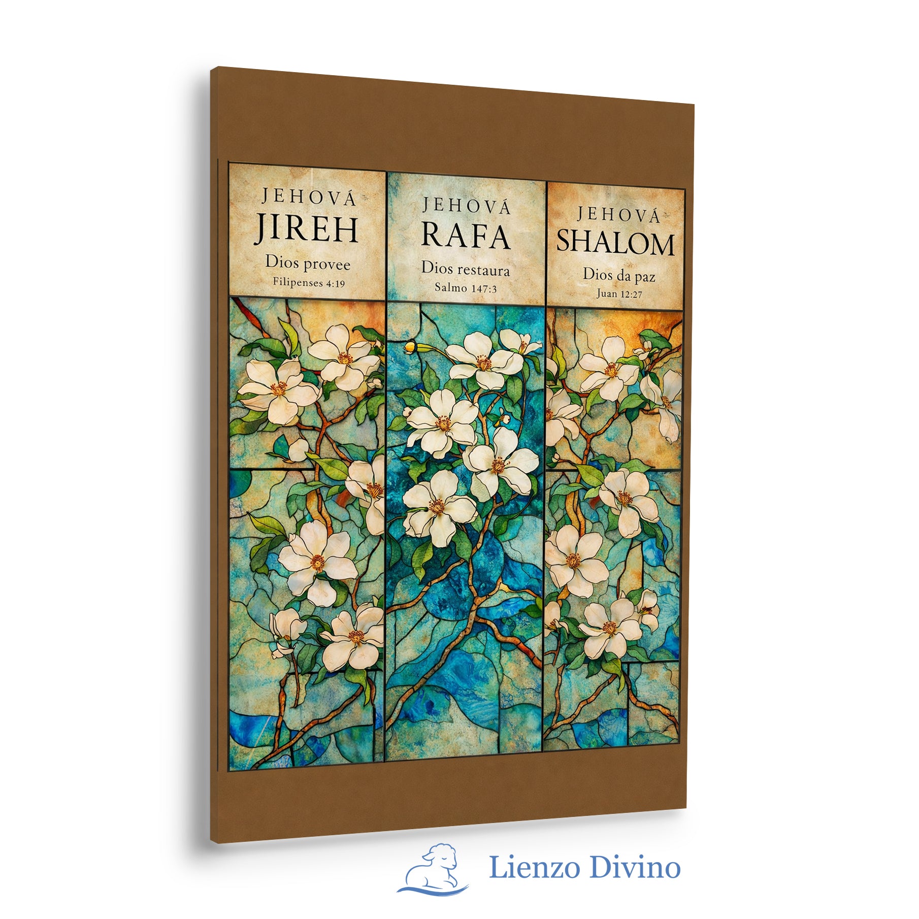 Set de 3 Cuadros Cristianos Jehová Jireh, Rafa y Shalom - P2 - P2-C3