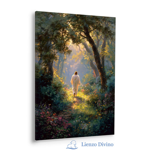 Sendero de Su Gloria | Cuadro Cristiano de Jesús en el Bosque