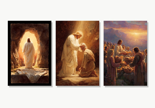 Milagros de Jesús - Tríptico Cristiano Decorativo - Triptico