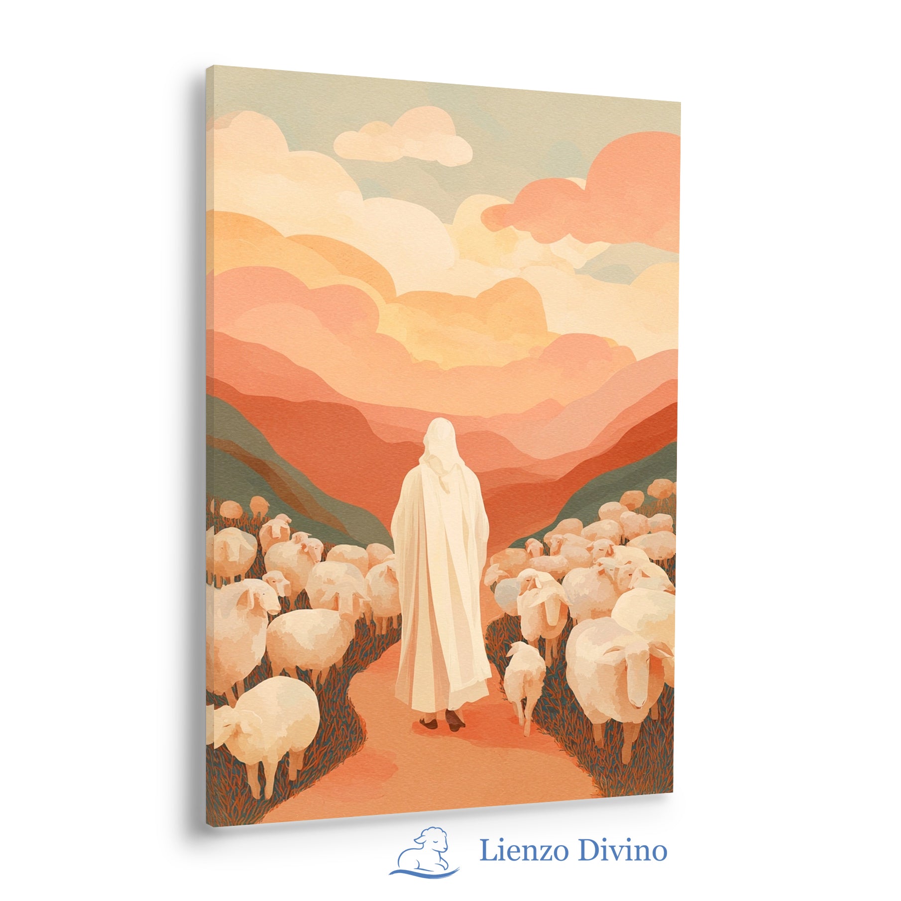 Siguiendo al Buen Pastor - Cuadro Cristiano Inspirado en Salmo 23