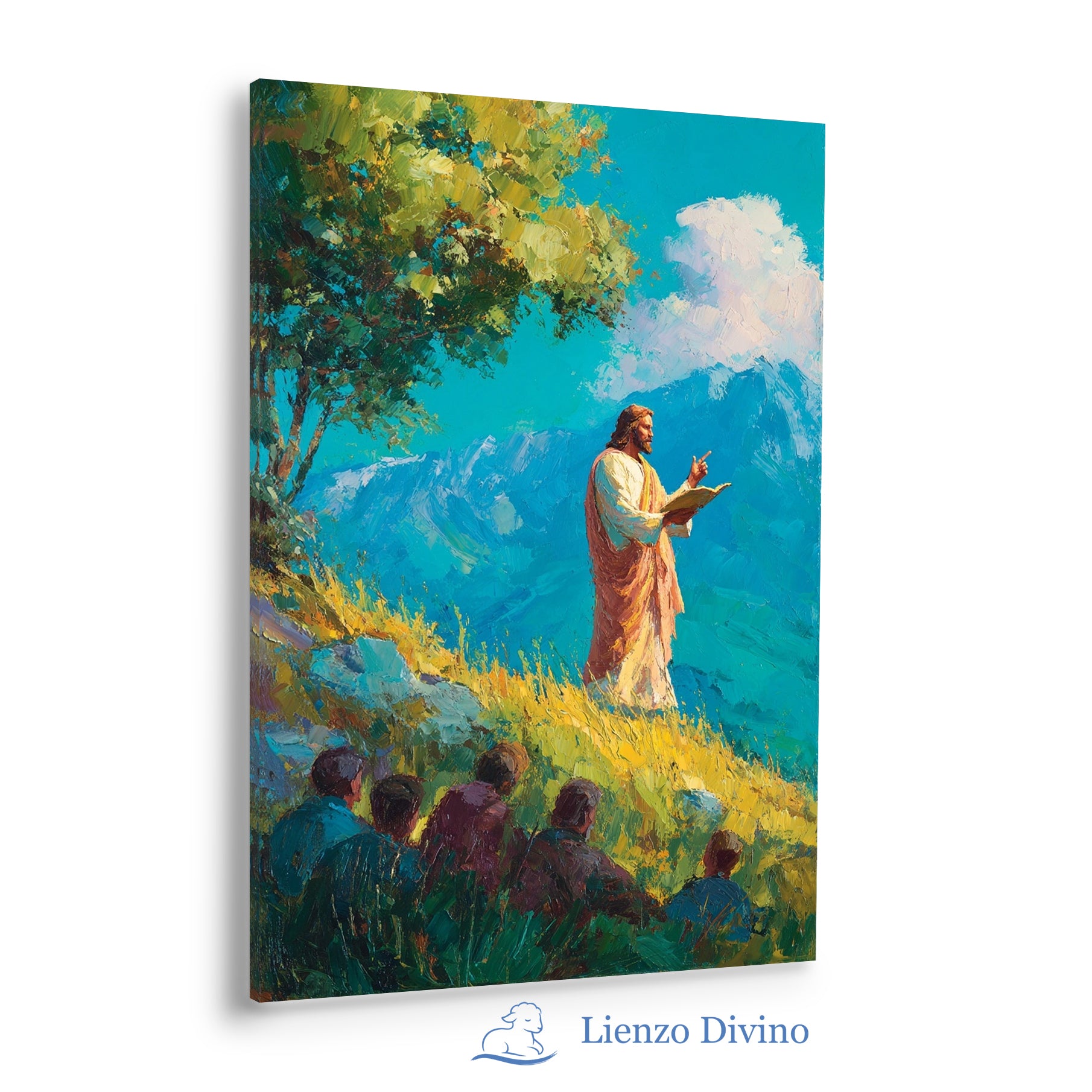 Jesús Enseña en el Monte - Arte Cristiano Inspirado en Mateo 5