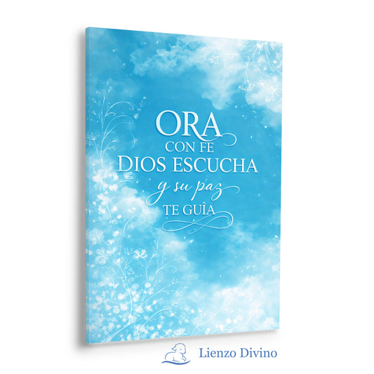 Ora con Fe - Cuadro Cristiano Decorativo