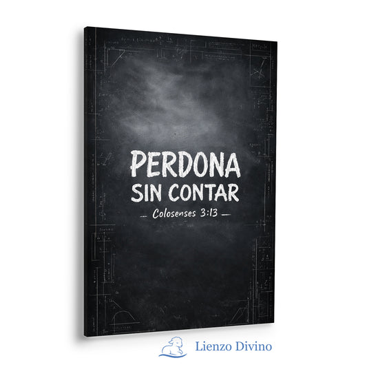 Perdona Sin Contar - Cuadro Cristiano Tipo Pizarrón