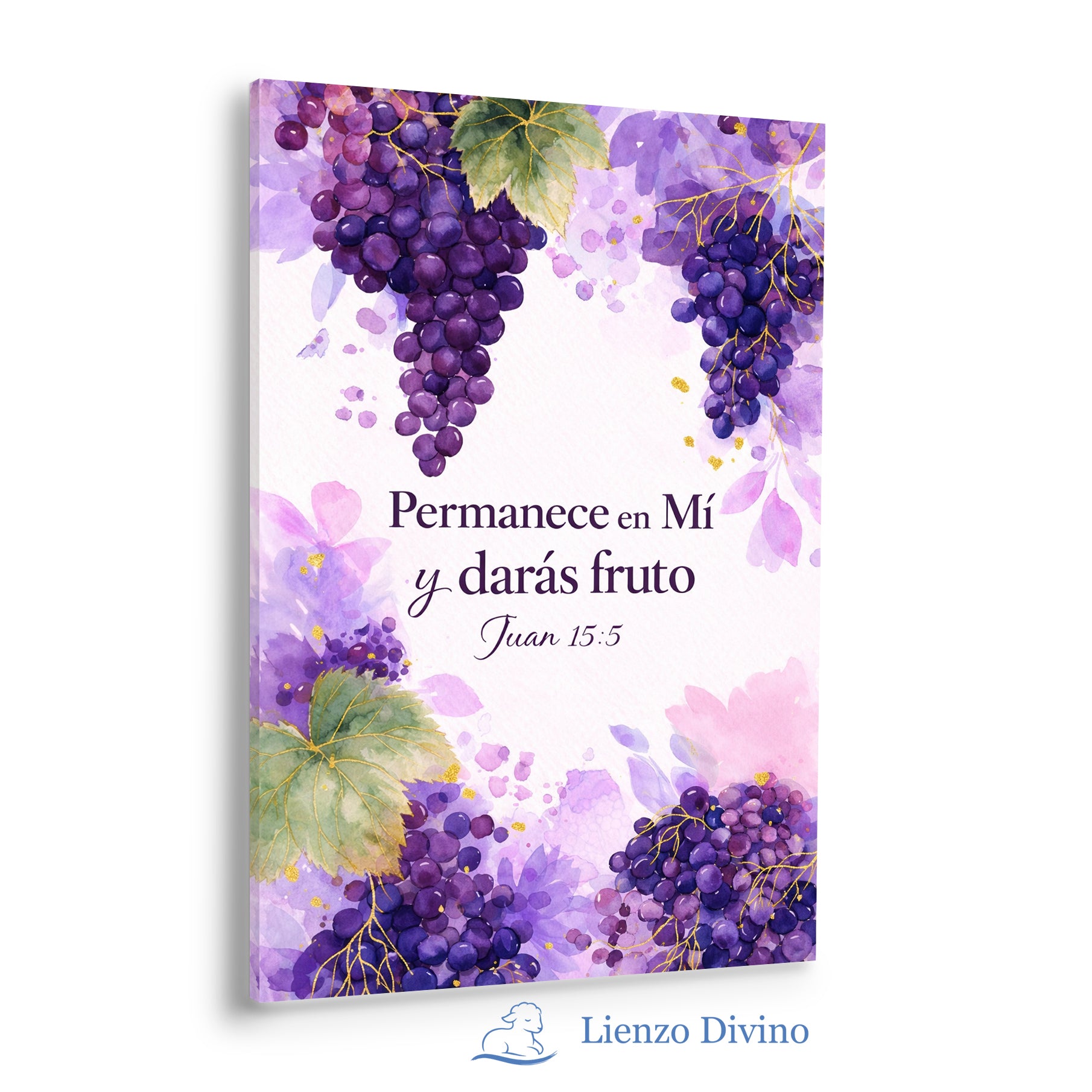 Permanece en Mí - Arte Cristiano de Vid y Uvas