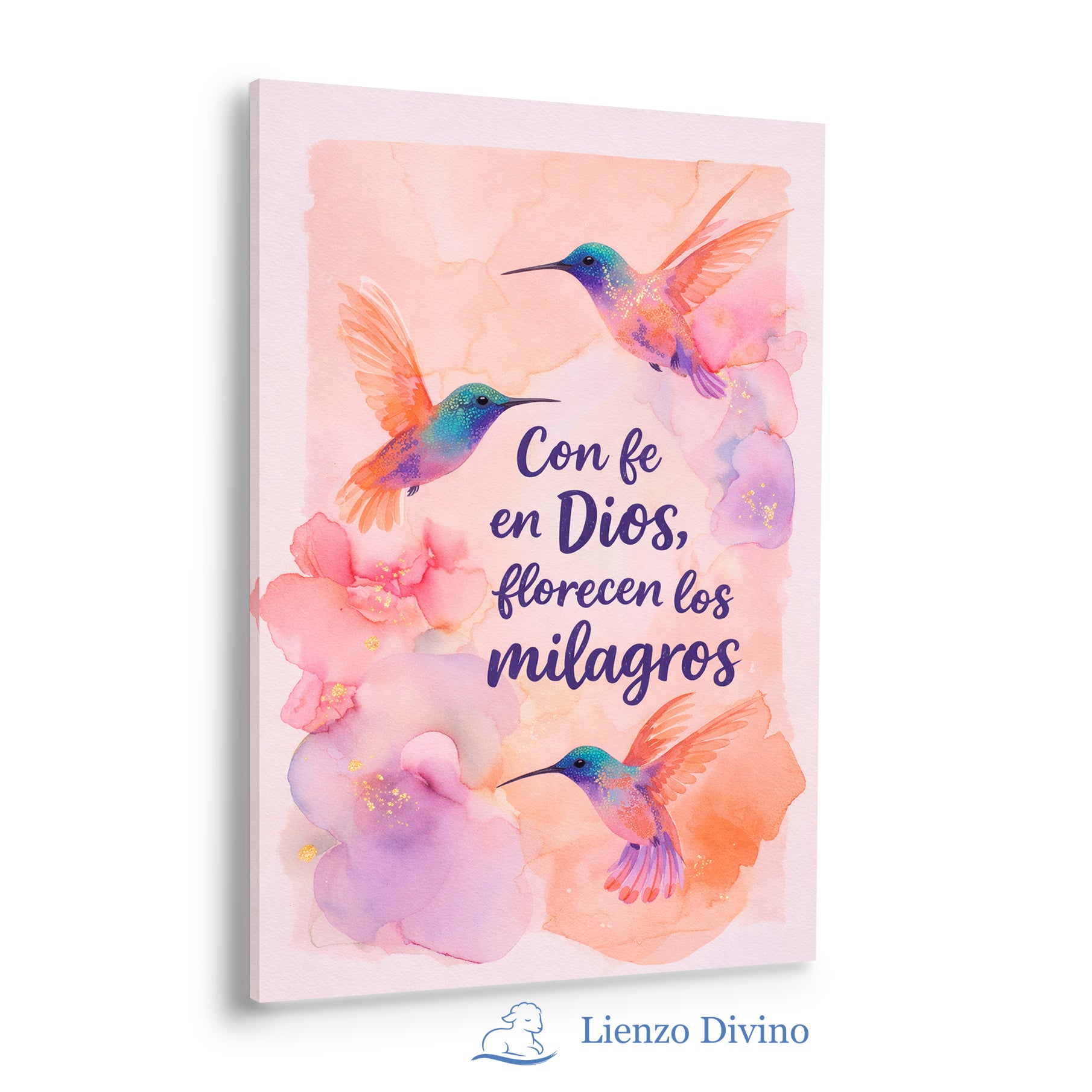 Con Fe en Dios Florecen los Milagros - Cuadro Cristiano Decorativo