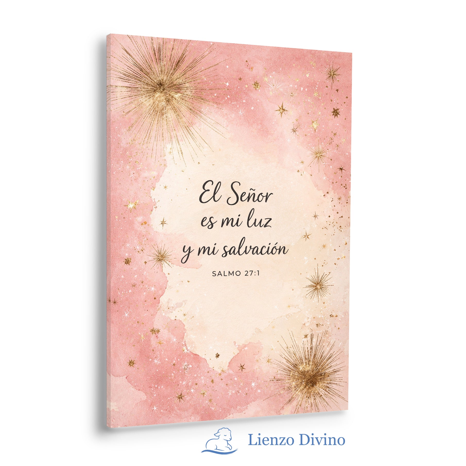 El Señor es mi Luz - Cuadro Cristiano en Acuarela Rosa