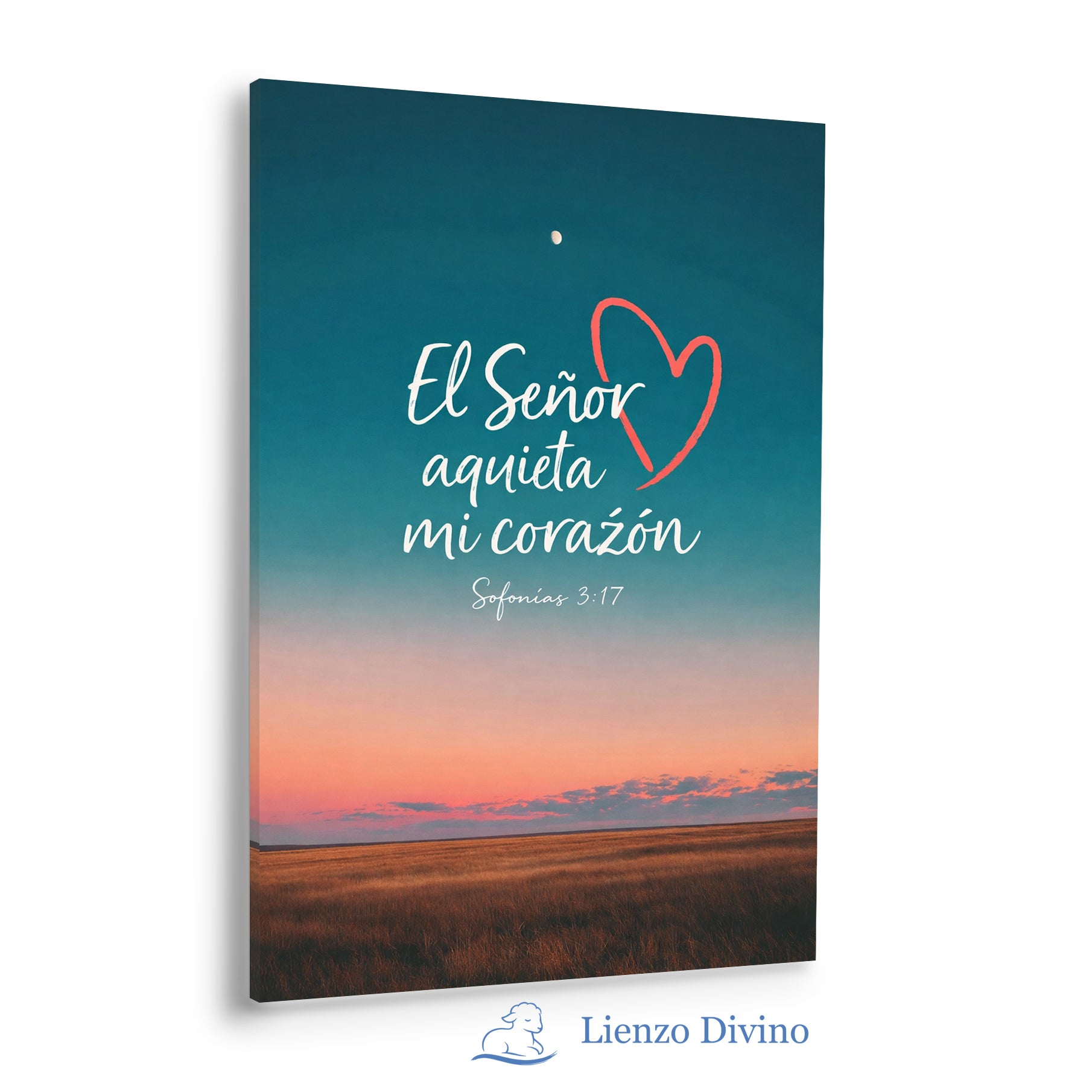 El Señor aquieta mi corazón - Cuadro cristiano inspirado en Sofonías 3:17 - C4