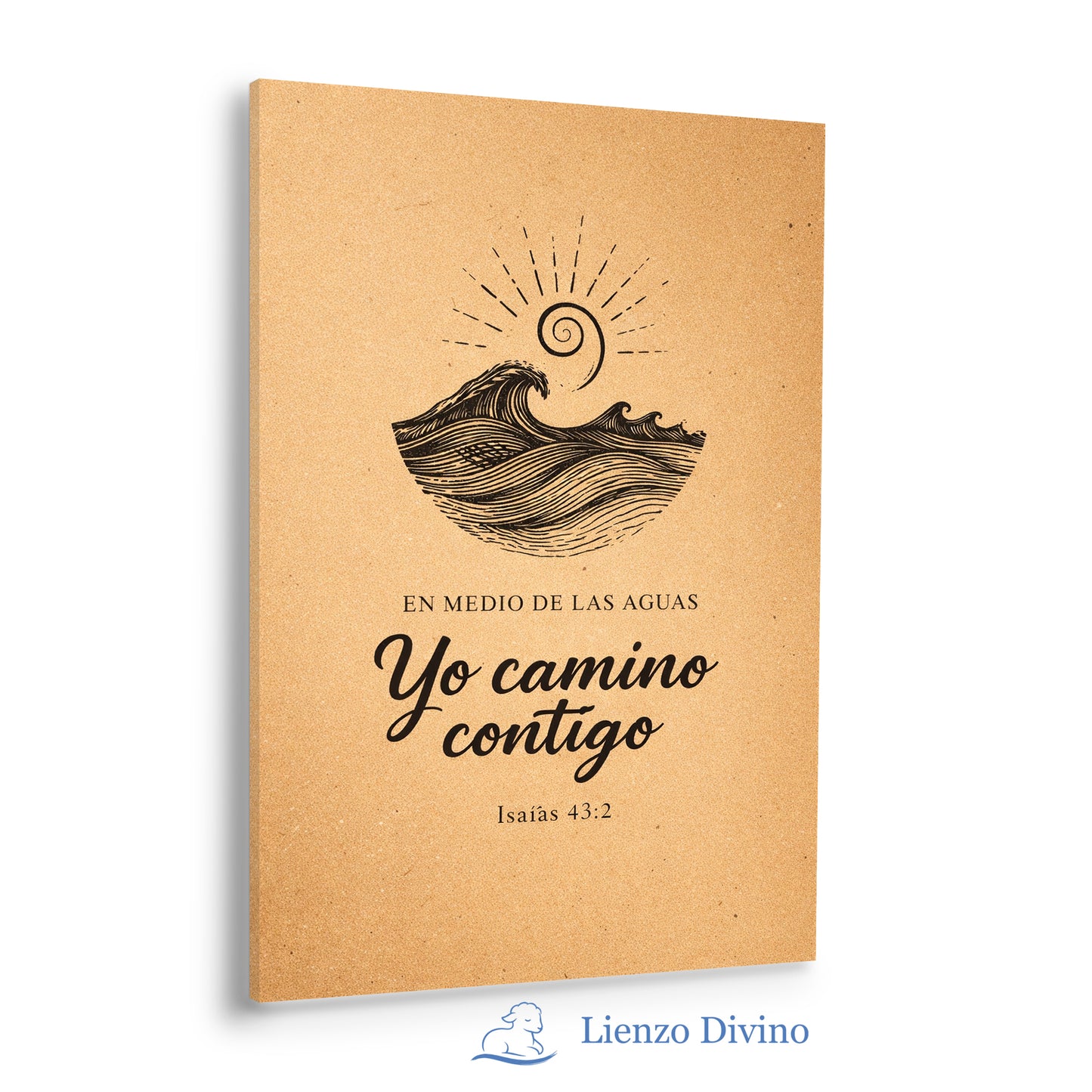 Cuadro cristiano Isaías 43:2 - Yo camino contigo entre las aguas - C1