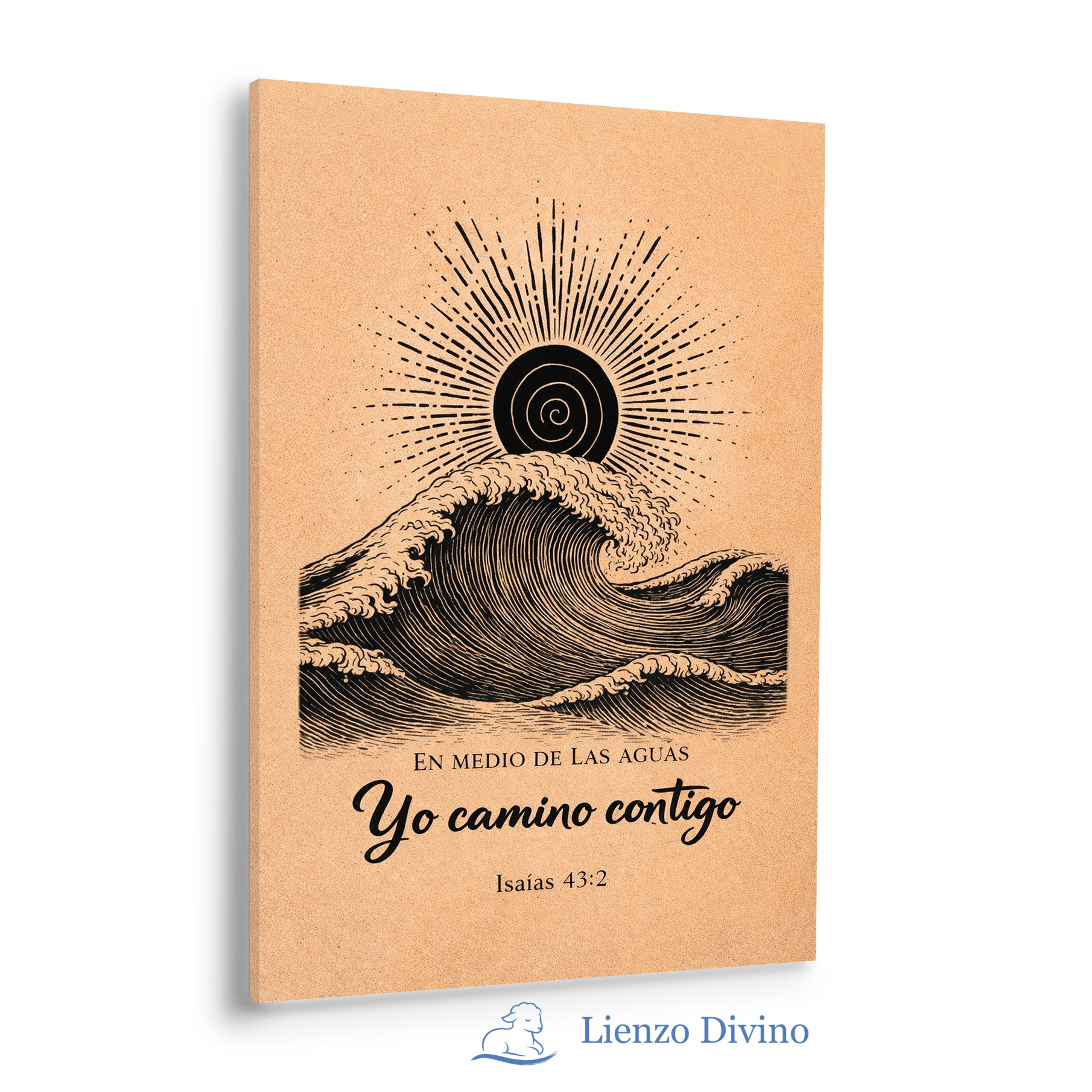 Cuadro cristiano Isaías 43:2 - Yo camino contigo entre las aguas - C4
