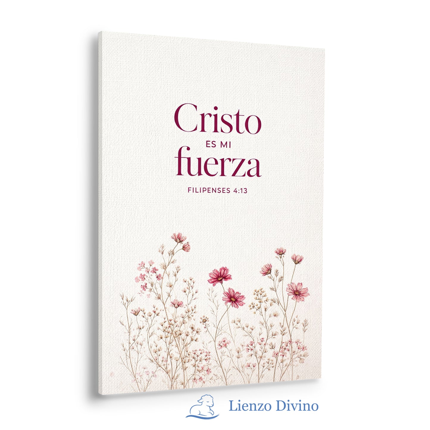 Cristo es mi fuerza - Cuadro cristiano floral - C2