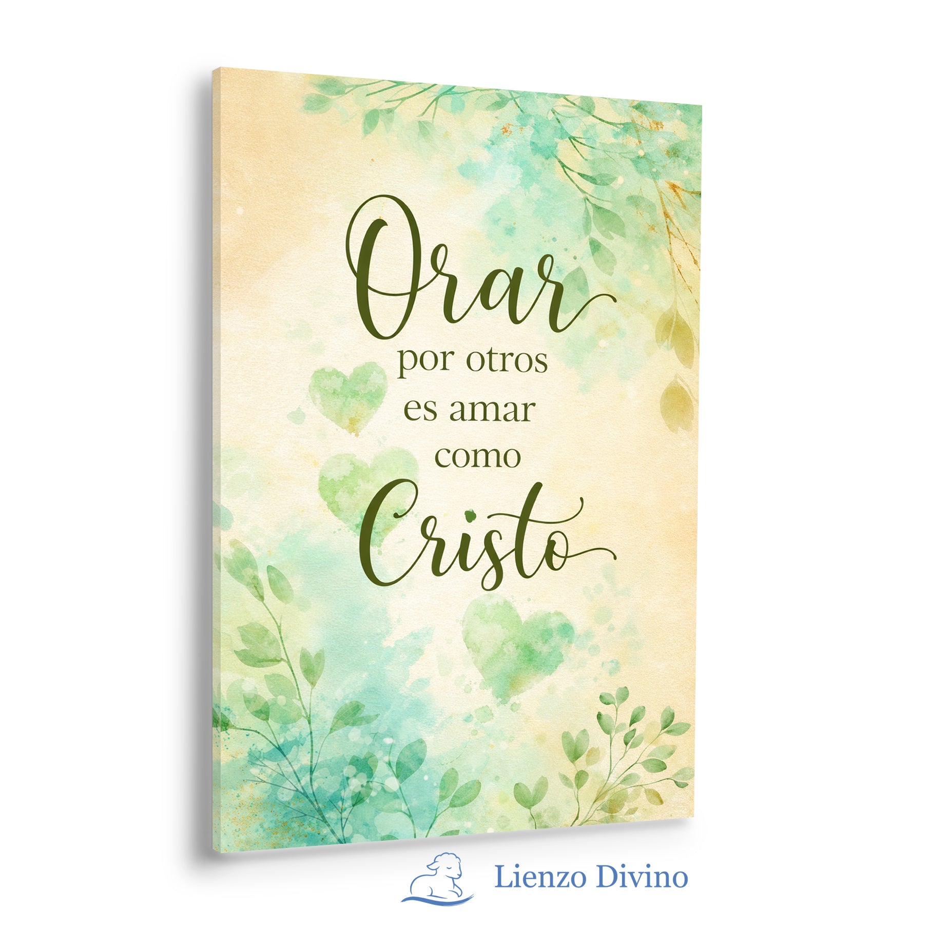 Orar por Otros es Amar como Cristo - Cuadro Cristiano en Acuarela - C1