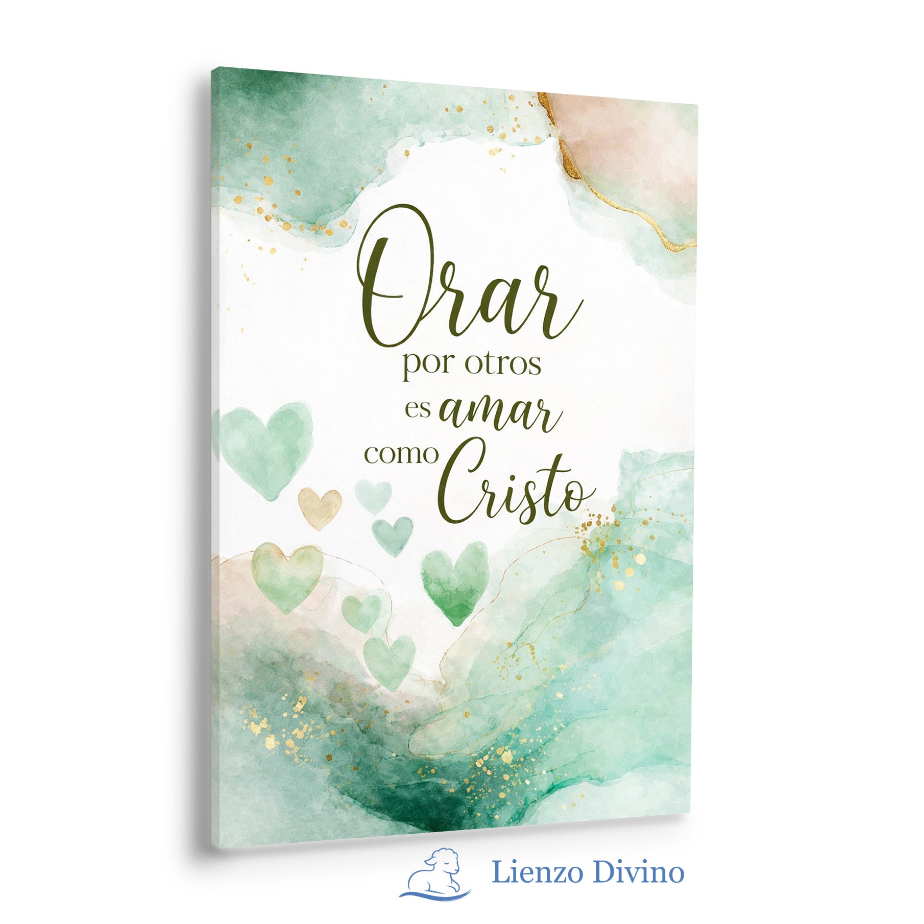 Orar por Otros es Amar como Cristo - Cuadro Cristiano en Acuarela - C4